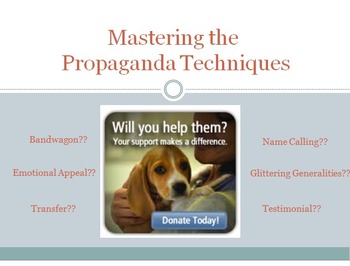 Preview of Propaganda Techniques - Powerpoint, Activities & Project