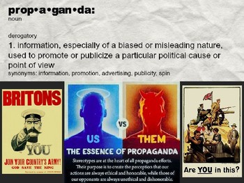 Preview of Propaganda lesson and project instructions.