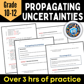 Preview of Propagating Uncertainties Worksheet - Percentage Error, Random & Systematic