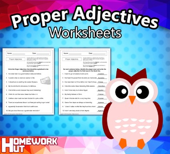 Preview of Proper Adjectives Worksheets