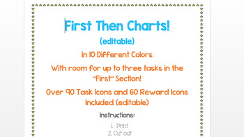 Preview of First Then Chart with Over 90 Editable Task Icons and 60 Reward Icons