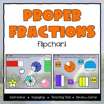 Preview of Proper Fractions ActivInspire Flipchart - Third Grade