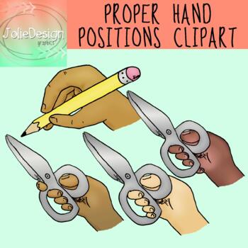 Preview of Proper Hand Positions Scissor and Pencil Holding OT Clipart 8 Piece Set