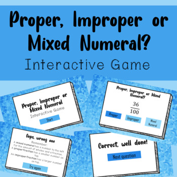 Preview of Proper, Improper or Mixed Numerals Interactive Game - for PowerPoint