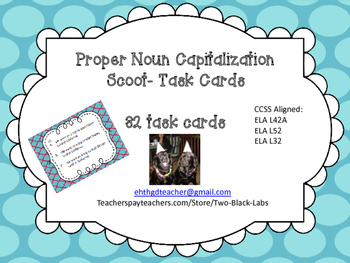 Preview of Proper Noun Capitalization Scoot Task Cards