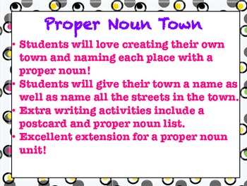 Preview of Proper Noun Town + writing activity
