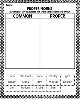 Proper Nouns Activity by Teaching Second Grade | TpT