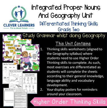 Preview of Proper Nouns: Integrated/Differentiated Thinking Skills Grammar/Geography Unit