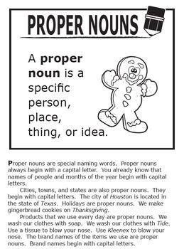 Proper Nouns Activities – 2nd Grade Grammar Practice & Lesson + Color