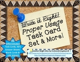 Proper Usage Task Card Set and MORE; Middle School and Hig