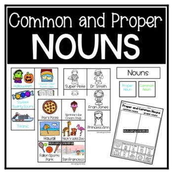 Proper and Common Noun Sort and Game by Motivating Little Minds | TpT