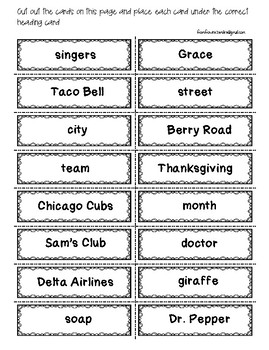 Common and Proper Nouns Activity With Worksheets by Mr Reynolds Room