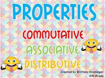 Preview of Properties: Commutative, Associative, and Distributive Flipchart