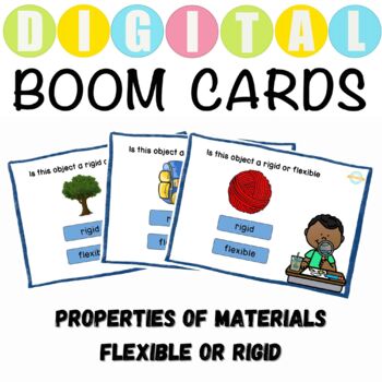 Preview of Properties Of Materials Flexible Or Rigid - Boom Cards™
