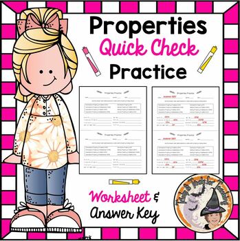 Preview of Number Properties Quick Check Exit Ticket with Answer Key
