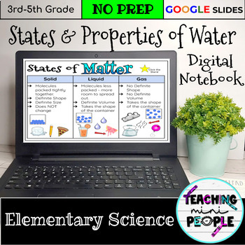 Preview of Properties and States of Water Digital Notebook | Notes and Practice Activity