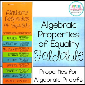 Preview of Properties for Algebraic Proofs Foldable - Properties of Equality