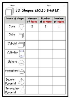 Properties of 3D Shapes by Teaching Resources 4 U | TpT