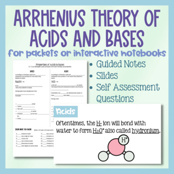 Preview of Properties of Acids and Bases Arrhenius Theory Lesson and Guided Notes