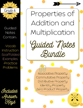 Preview of Properties of Addition and Multiplication Guided Notes Bundle