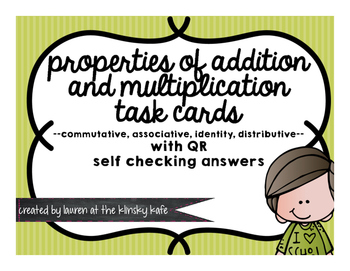 Preview of Properties of Addition and Multiplication QR Task Cards