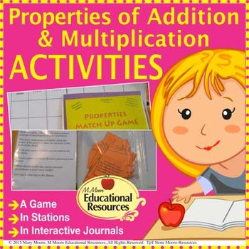 Preview of Properties of Addition & Multiplication - Interactive Notebooks & Stations