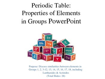 Preview of Periodic Table:  Properties of Elements in Groups PowerPoint