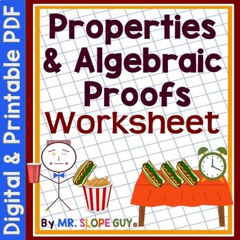 Preview of Properties of Equality and Algebraic Proofs Worksheet
