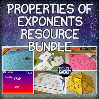 Preview of Properties of Exponents Activities Bundle