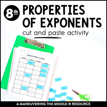 Preview of Properties of Exponents Activity | Exponent Rules (Laws of Exponents) Activity
