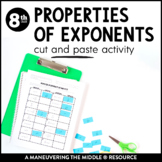Properties of Exponents Activity | Exponent Rules (Laws of