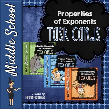 Preview of Properties of Exponents - 90 Task Cards!