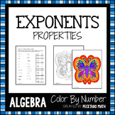 Properties of Exponents ALGEBRA Color By Number