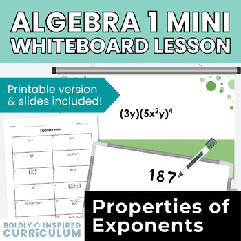 Preview of Properties of Exponents Activity - Algebra 1 Lesson with Google Slides