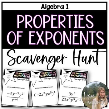 Preview of Properties of Exponents - Algebra Scavenger Hunt Activity