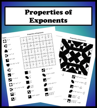 Preview of Properties of Exponents Color Worksheet