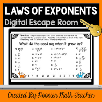 Preview of Properties of Exponents Digital Escape Room