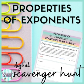 Preview of Properties of Exponents Digital Scavenger Hunt Activity