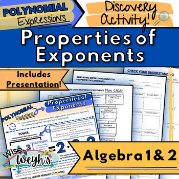 Preview of Properties of Exponents Discovery Activity | Algebra 1 and 2