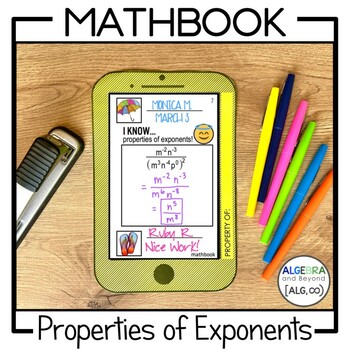Preview of Properties of Exponents (Exponent Rules) Activity - Mathbook
