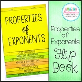 Properties of Exponents Flip Book - Algebra 1 & HS Geometry