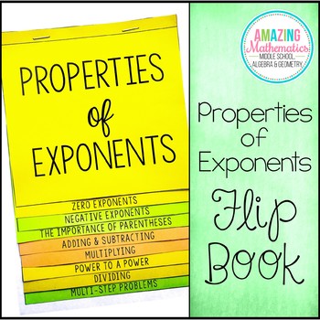 Preview of Properties of Exponents Flip Book - Algebra 1 & HS Geometry