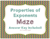 Properties of Exponents Maze with Answer Key