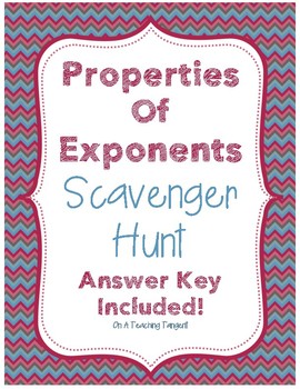 Preview of Properties of Exponents Scavenger Hunt