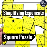 Properties of Exponents Square Puzzle