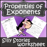 Properties of Exponents Activity {Exponent Rules Worksheet