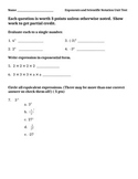 Properties of Exponents and Scientific Notation Unit Test