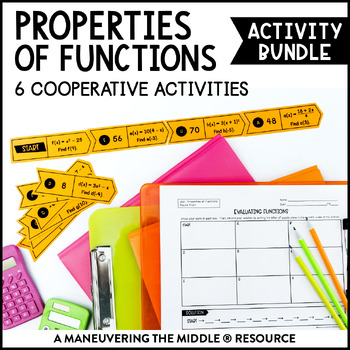 Preview of Properties of Functions Activity Bundle | Identify, Evaluate, & Graph Functions