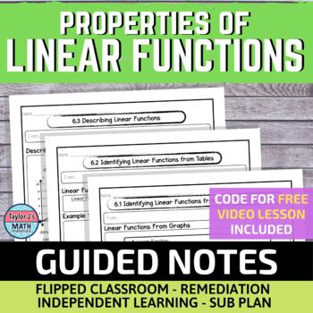 Preview of Properties of Functions Guided Notes for Video Lessons