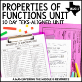 Properties of Functions Unit | Identify, Evaluate, & Graph